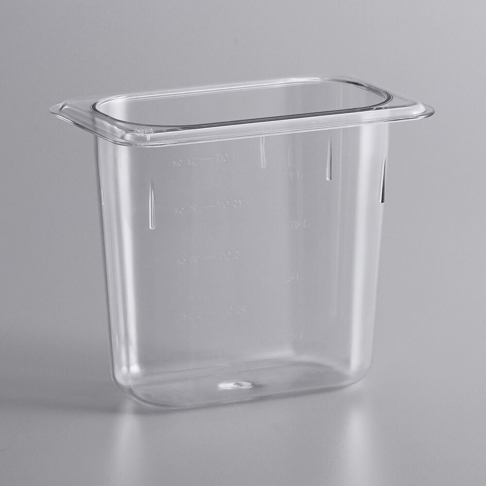 Vigor 1/9 Size Clear Polycarbonate Food Pan 6" Deep