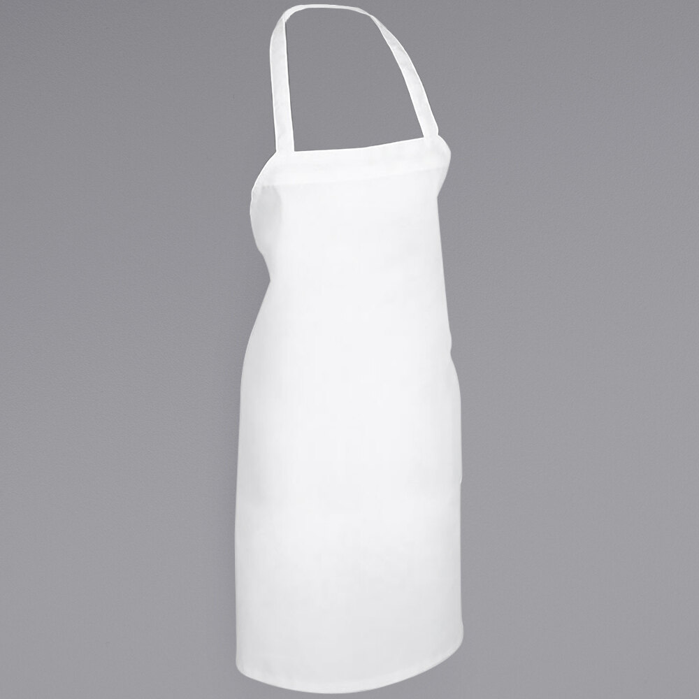 Mercer Culinary M60100WH Millennia® White Polyester Bib Apron - 33