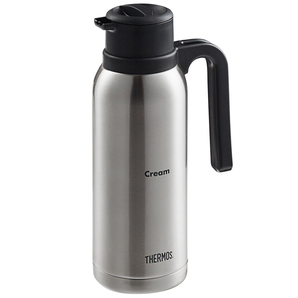 Thermos FN364 32 Oz Cream Stainless Steel Vacuum Insulated Carafe By Thermos FN364 32 Oz Cream Stainless Steel Vacuum Insulated Carafe By