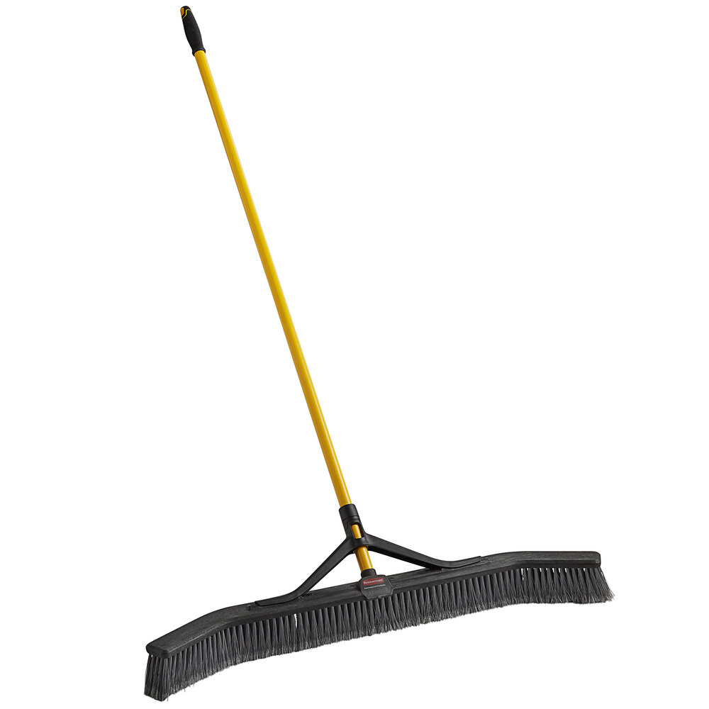 Rubbermaid 2018730 Maximizer 36" Plastic Push Broom with Fine PVC Bristles and Steel Handle