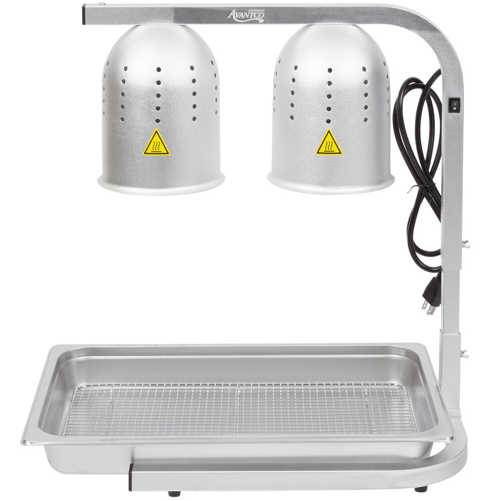 Commercial Portable W62 Heat Lamp Food Warmer 2-Bulb Free-Standing 