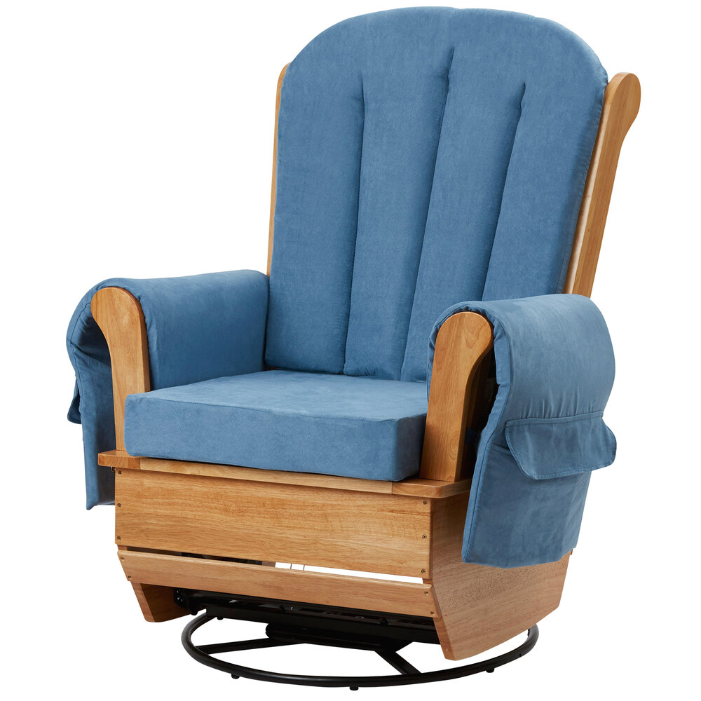 L.A. Baby Blue Swivel Glider Rocker Chair