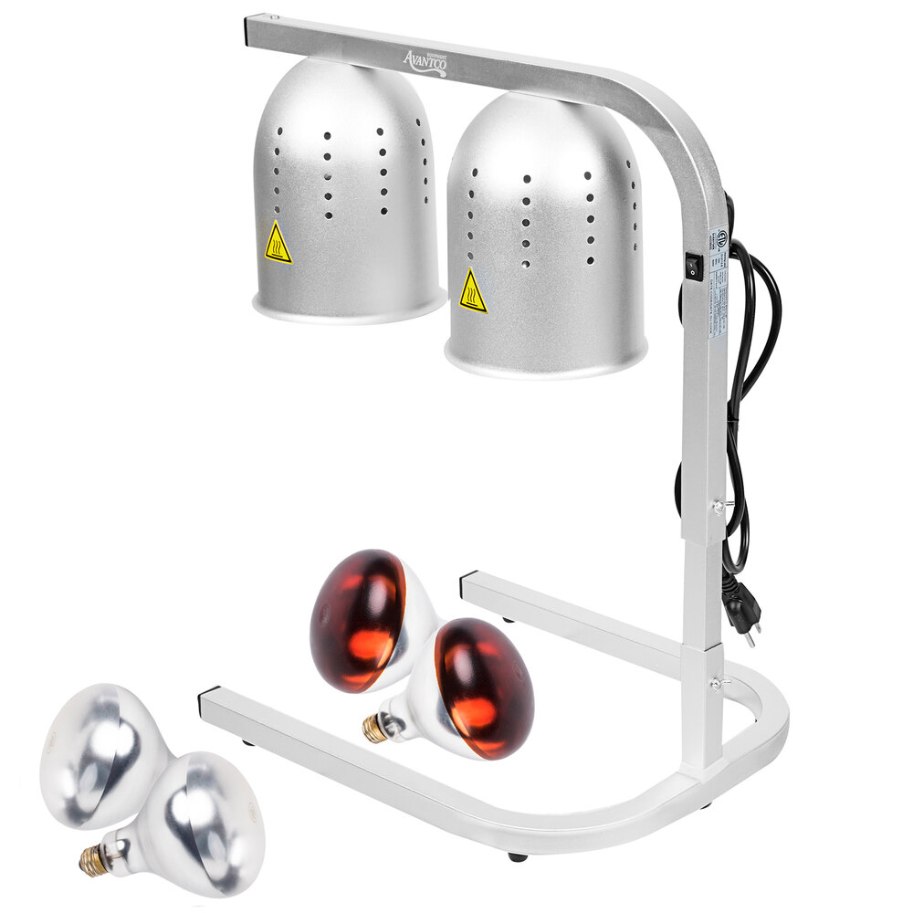 Avantco W62 Aluminum Heat Lamp Food Warmer 2 Bulb Standing 177W62 for sale online 