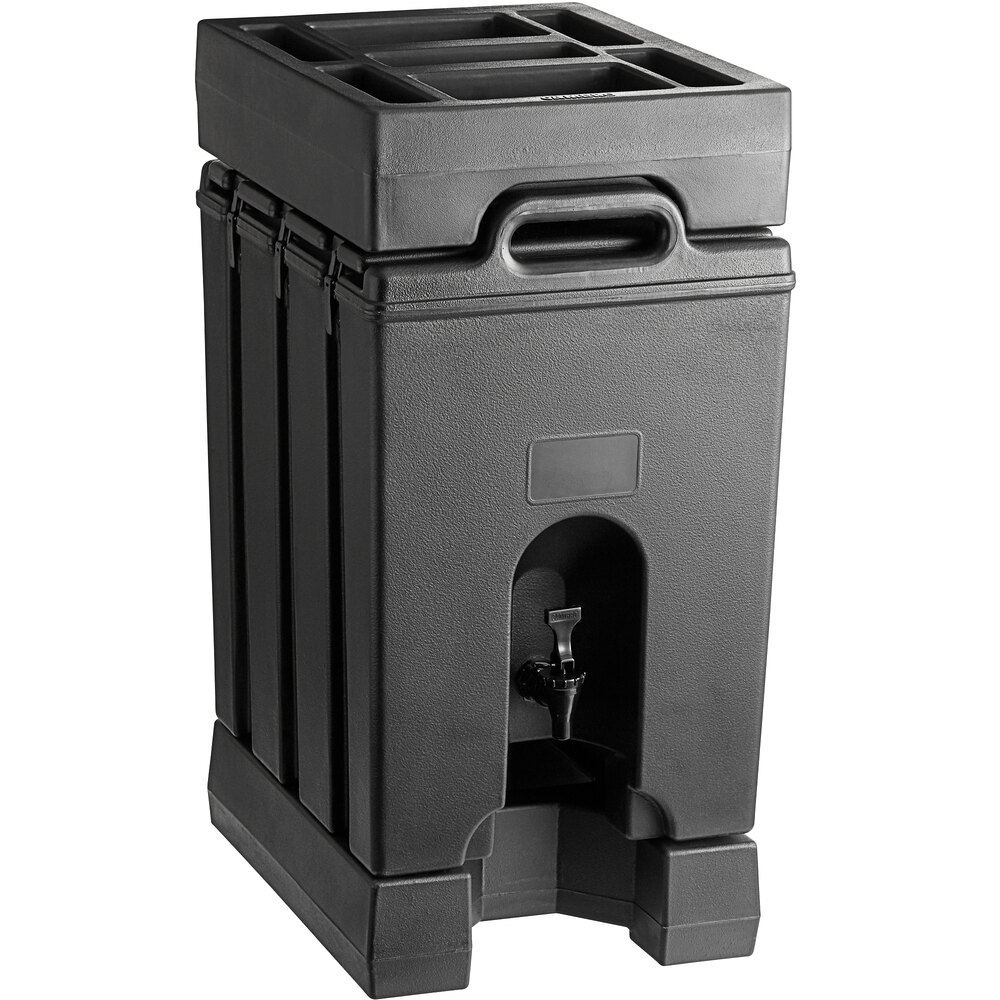 Cambro Camtainer® 11.75 Gallon Black Insulated Beverage Dispenser with ...