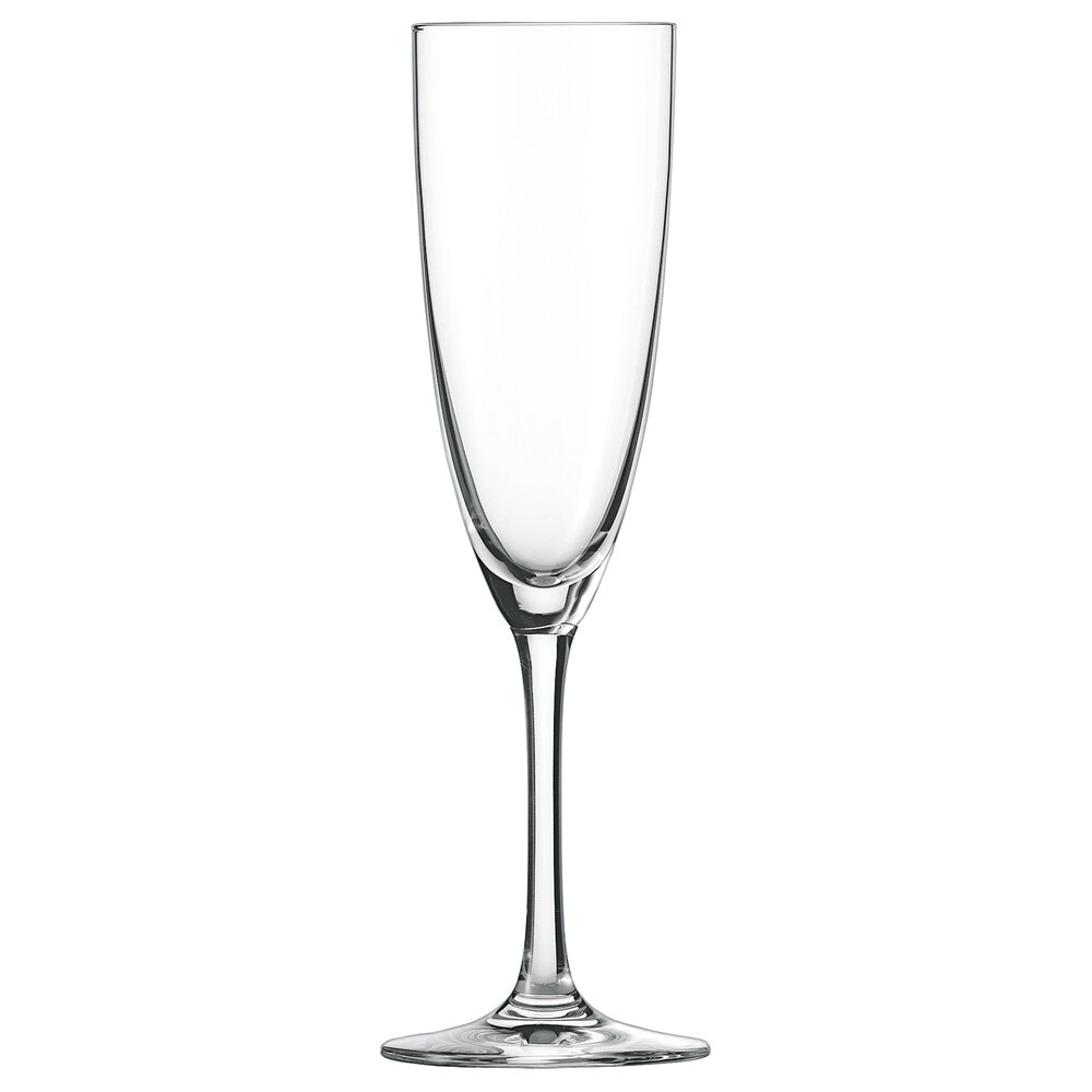 12 Glassware Set of Stemmed Wine Champagne Glasses 7.5 Oz Modern Clear Flutes 