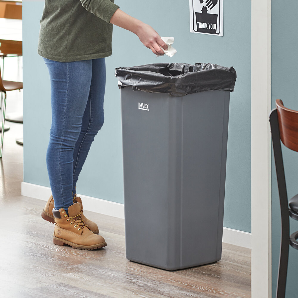 23 Gallon Gray Square Trash Can