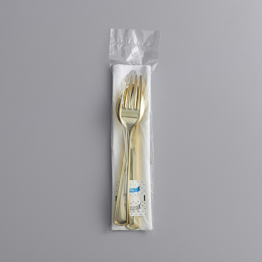 Gold Visions Gold Plastic Cutlery Set (100/Case)