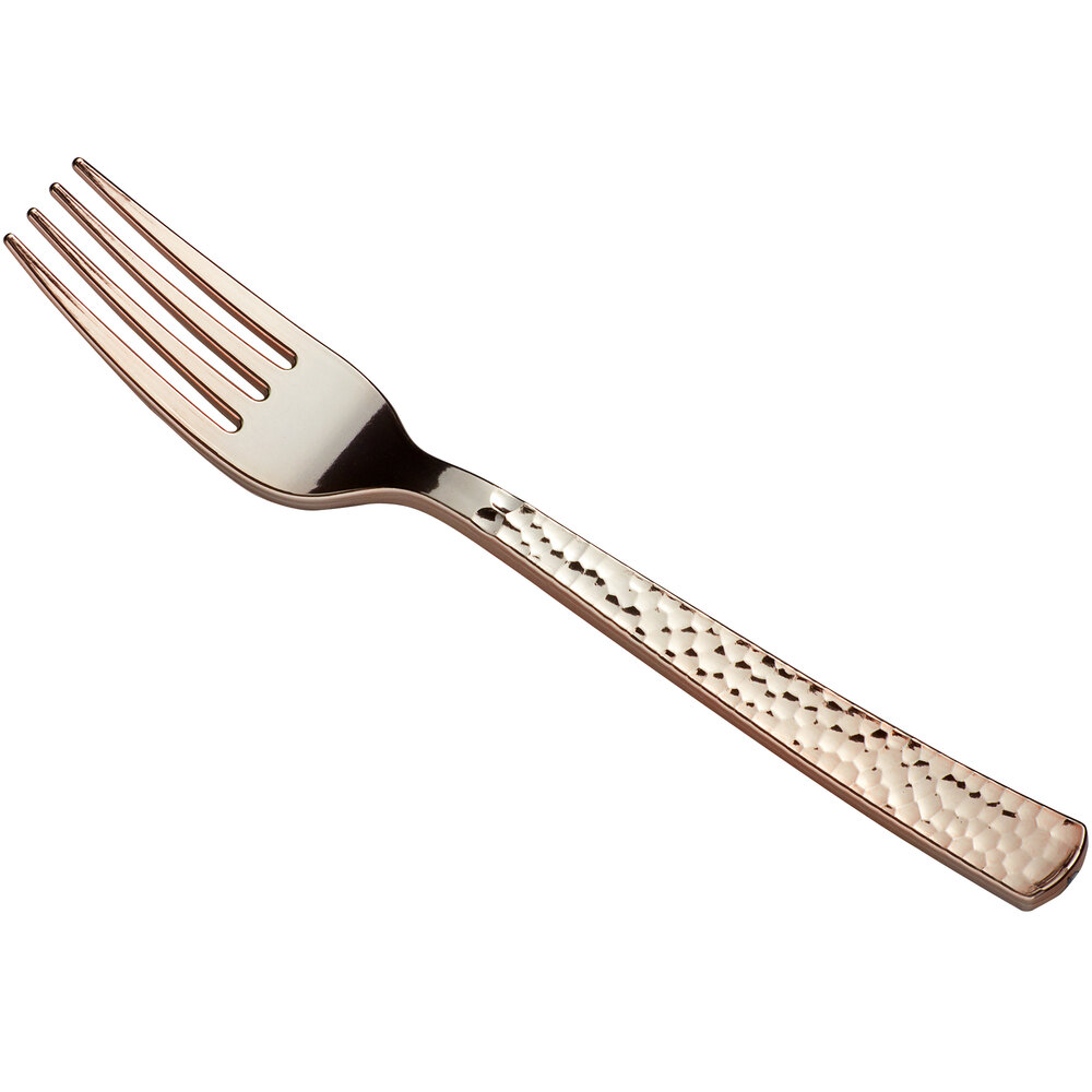 Visions 7 1/4" Hammersmith Heavy Weight Rose Gold / Copper Plastic Fork