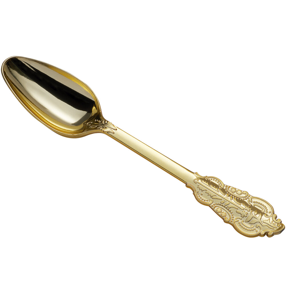 Gold Visions 6 3/4" Royal Heavy Weight Gold Plastic Spoon 25/Pack