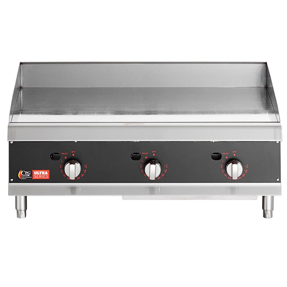 Cooking Performance Group GTU-CPG-60-N Ultra Series 60 Chrome Plated  Natural Gas 5-Burner Countertop Griddle - 150,000 BTU
