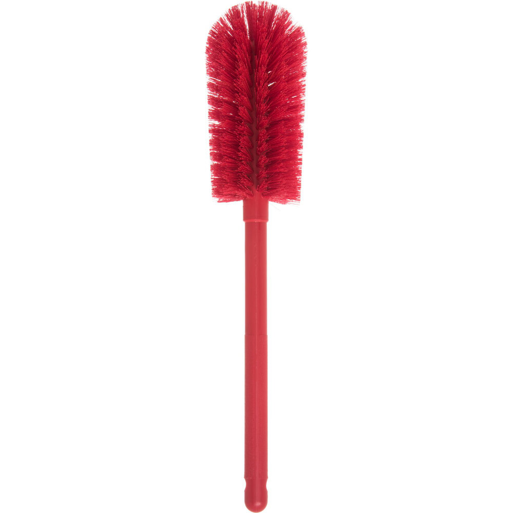 Carlisle Sparta 16" Red Carafe and Server / Bottle Cleaning Brush 3 1