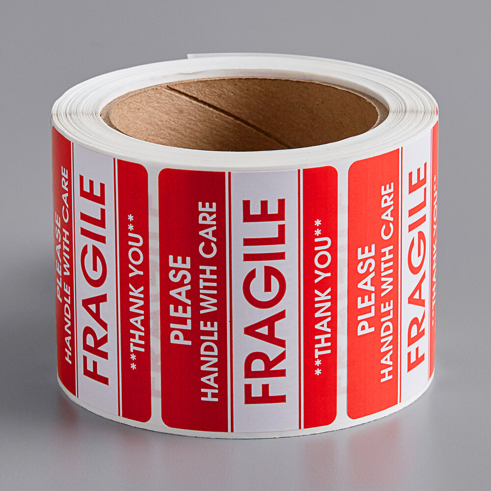 Details about   500 1x3 Fragile Neon Red & Black Handle With Care Mailing Shipping Labels 