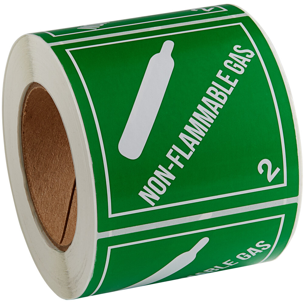 Lavex 4" x 4" NonFlammable Gas Gloss Paper Permanent Label 500/Roll