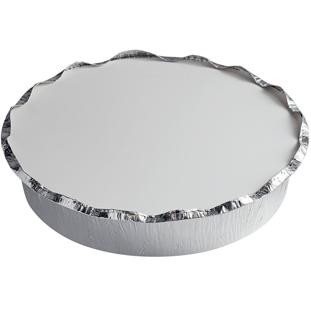 Choice 9" Round Standard Weight Foil TakeOut Pan with Board Lid 200/Case