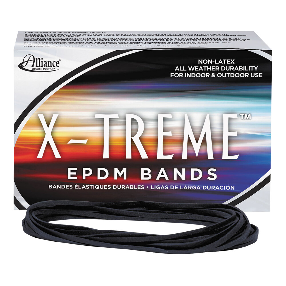 Alliance 02004 XTreme 7" x 1/8" Black 117B EPDM Rubber Bands, 12 lb