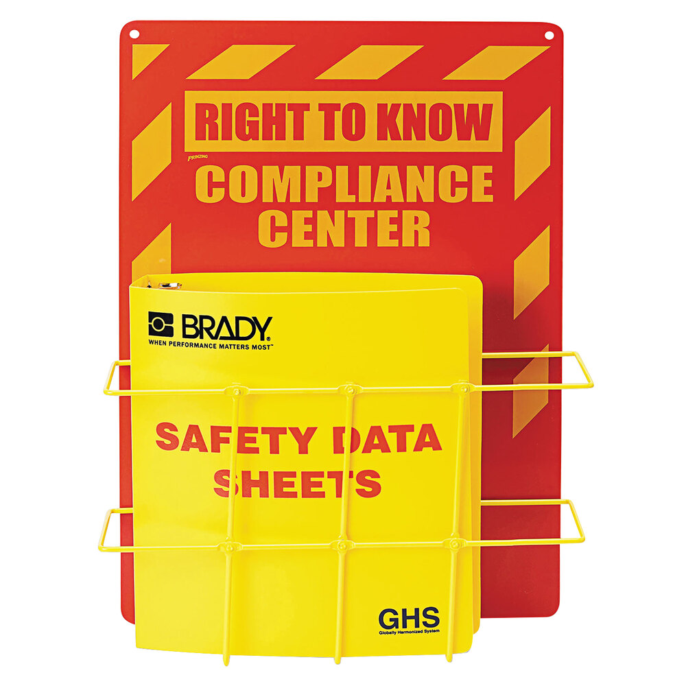 Label Master H121370 Industrial SDS Yellow / Red Compliance Center with