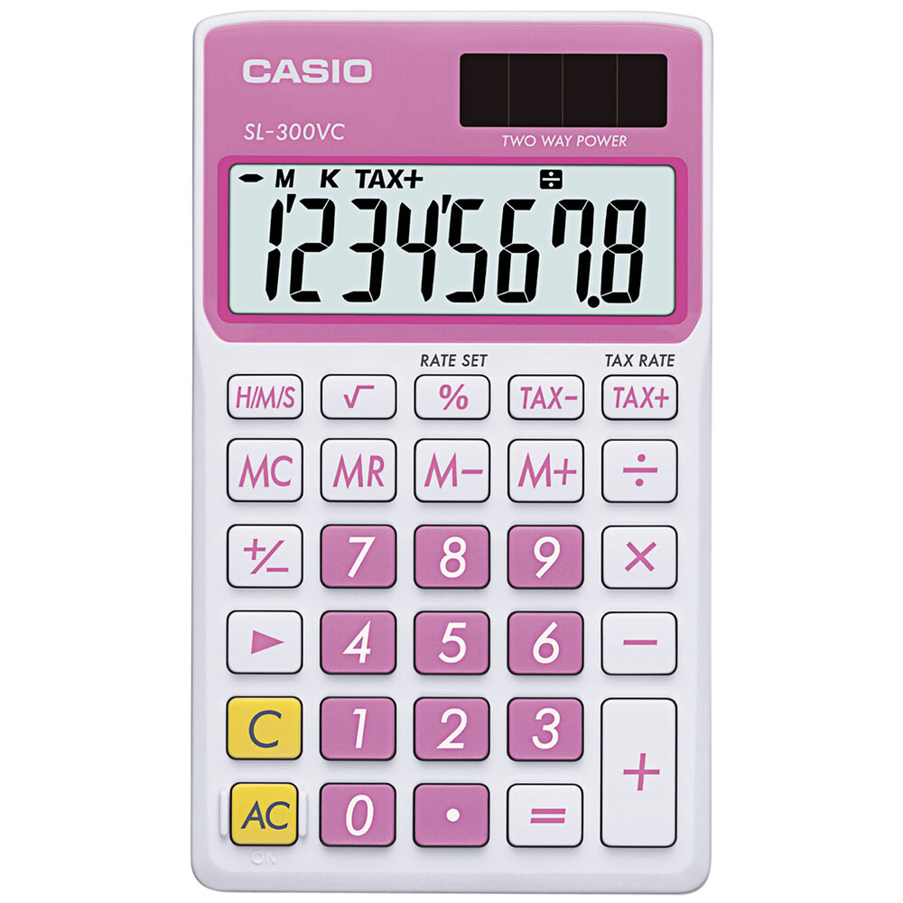 Casio SL300VCPK 8Digit LCD Pink Handheld Calculator