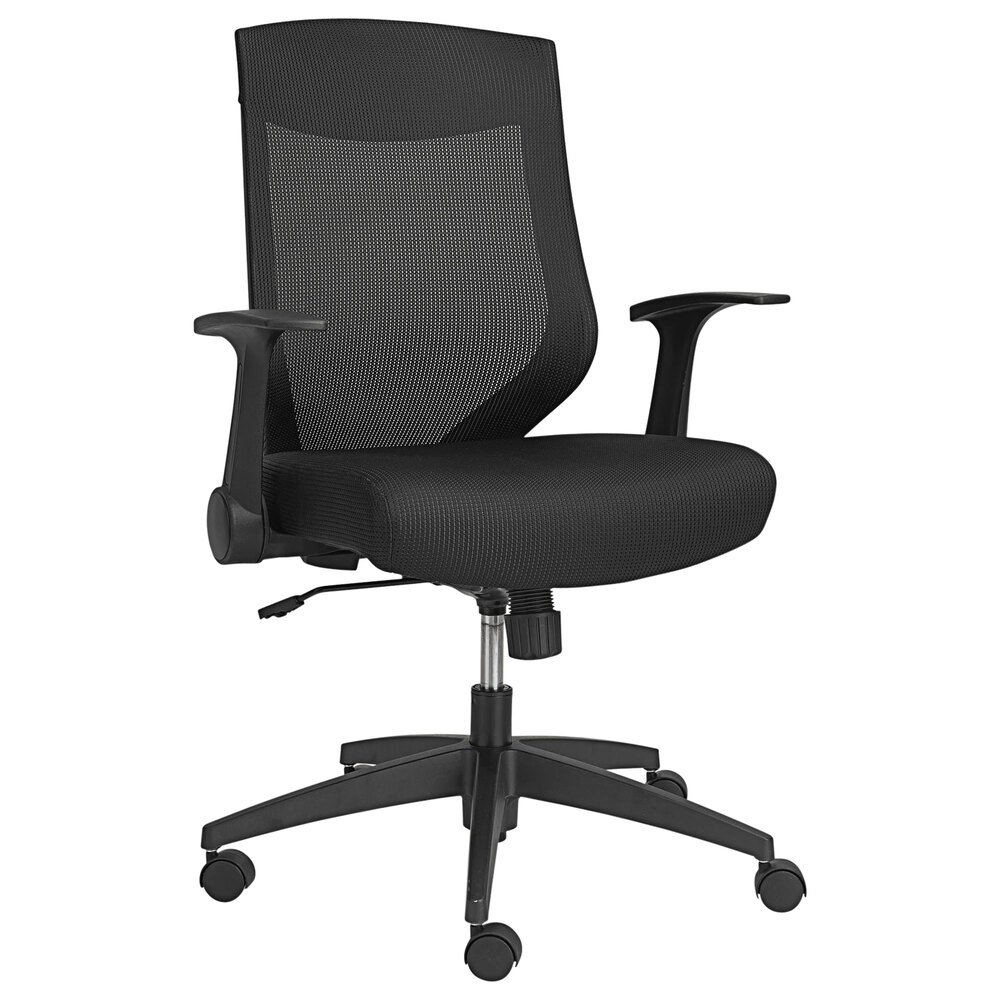 Alera ALEEBK4217 MidBack Black Mesh Office Chair with Adjustable Arms