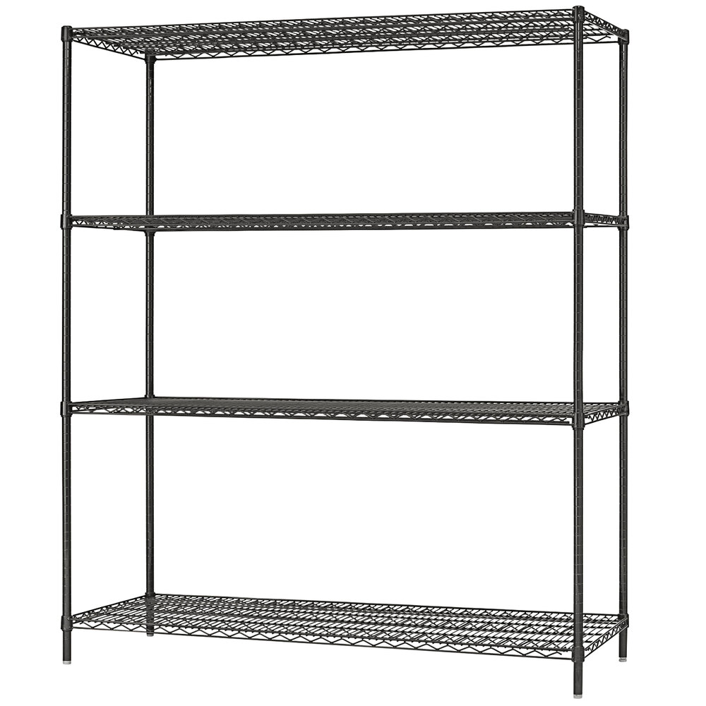 Alera ALESW206024BA 24" x 60" x 72" Black Anthracite Steel Wire