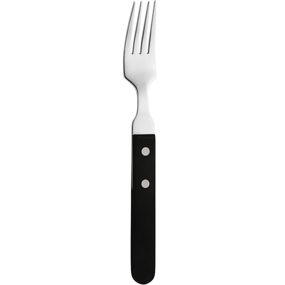 Amefa 700000B000340 7 7/8" 18/0 Stainless Steel Dinner Fork with Black