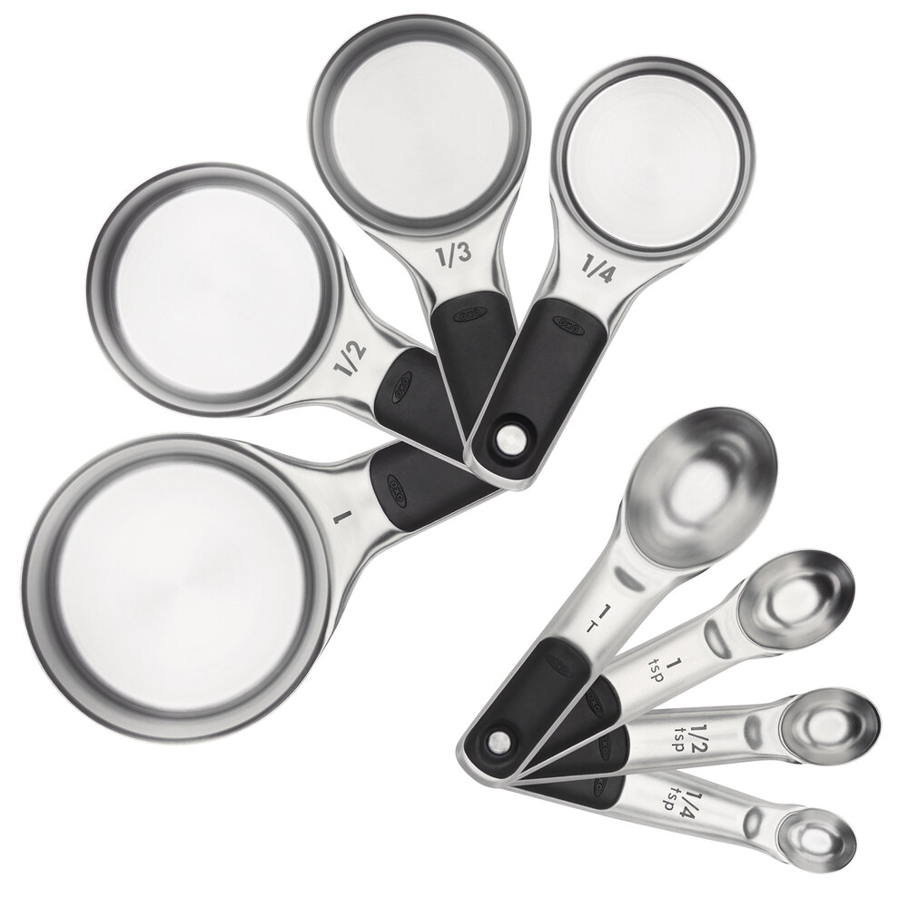 OXO 11180500 Good Grips 8Piece Stainless Steel Measuring Cup and Spoon Set