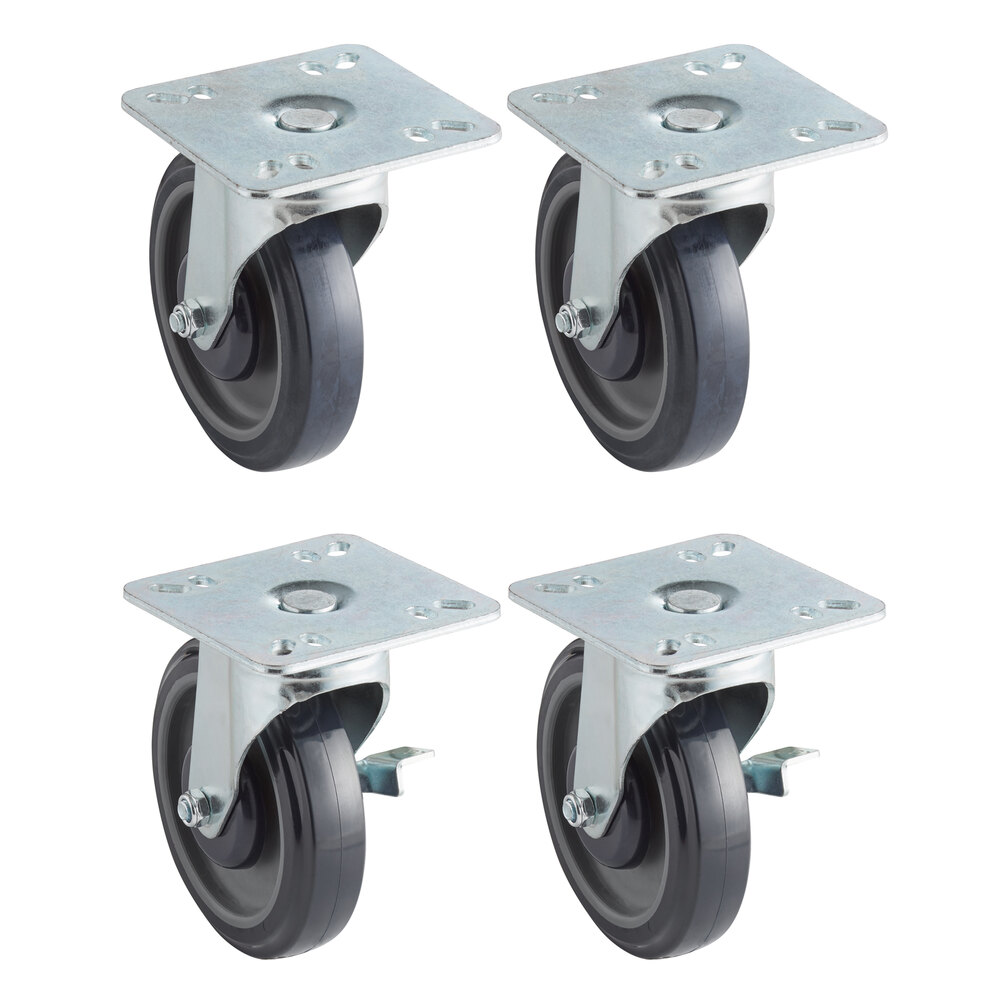 5" Casters Wheels for Work Table and Equipment Stands Set of 4 