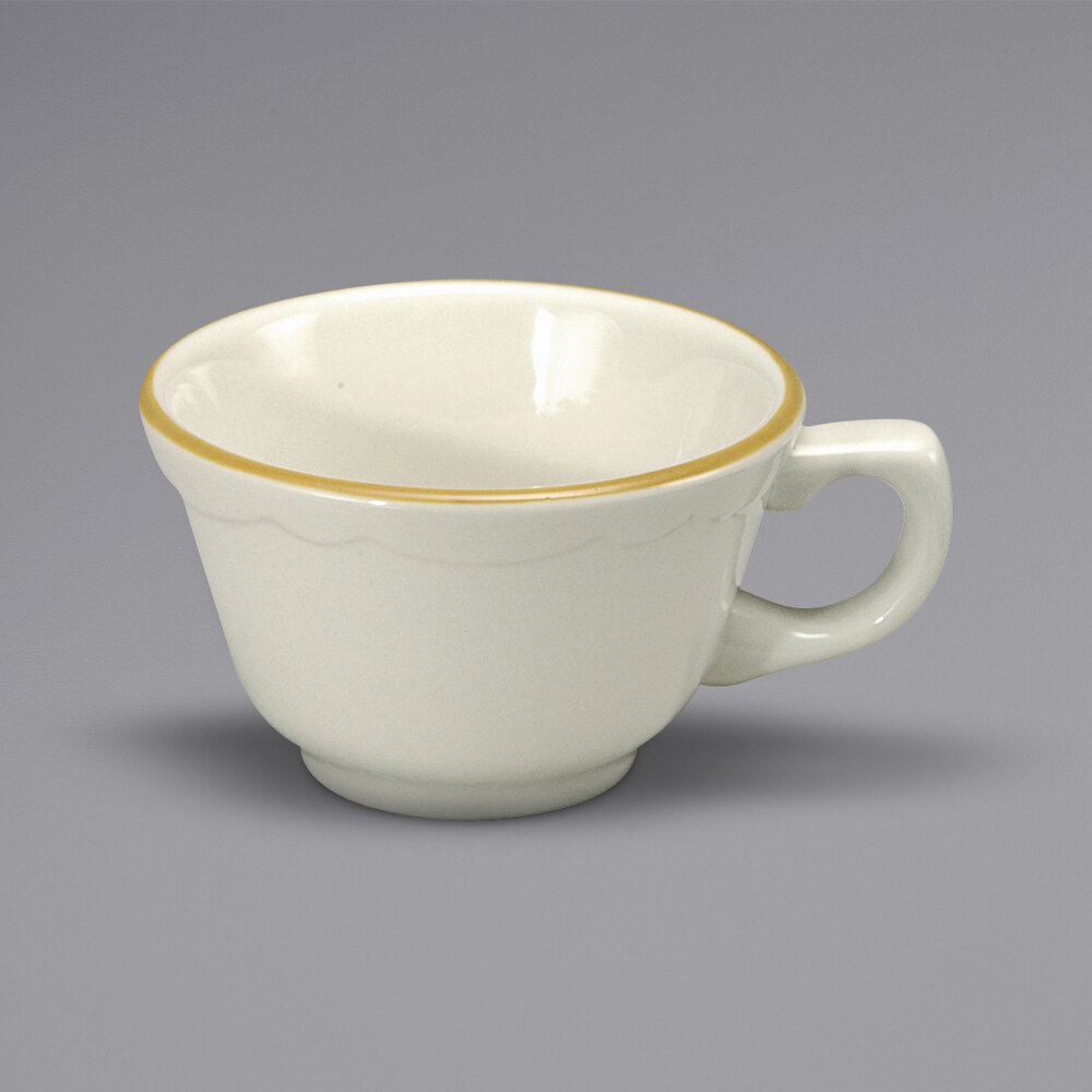 Oneida Buffalo F1560013520 Caprice 7.25 oz. Scalloped Edge China Cup