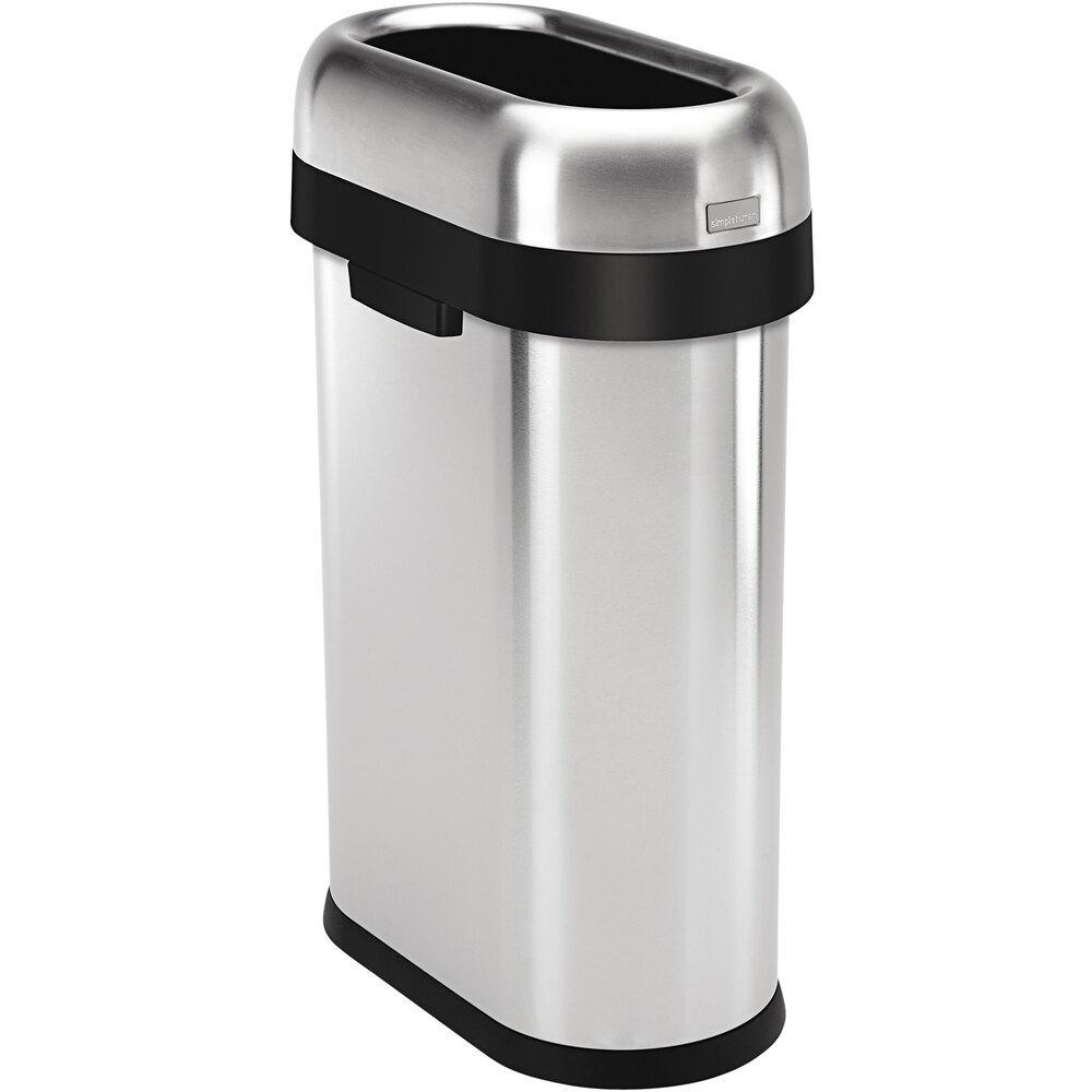 Brushed Stainless Steel Black & Gallon Round Bathroom Step Trash Can simplehuman 10 Liter / 2.6 Gallon in-Cabinet Trash Can Heavy-Duty Steel Frame 4.5 Liter / 1.2 Gallon 