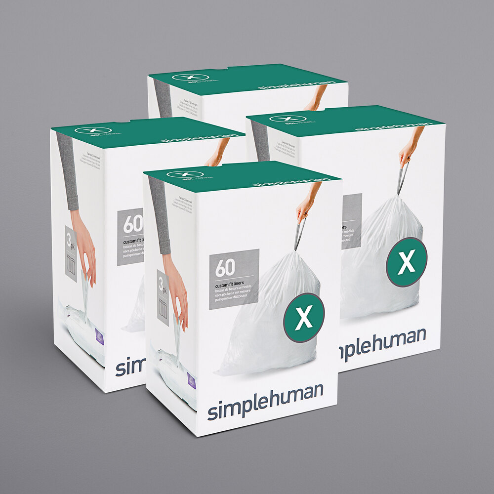 simplehuman CW0272MC 21 Gallon / 80 Liter Code X White Custom Fit Trash