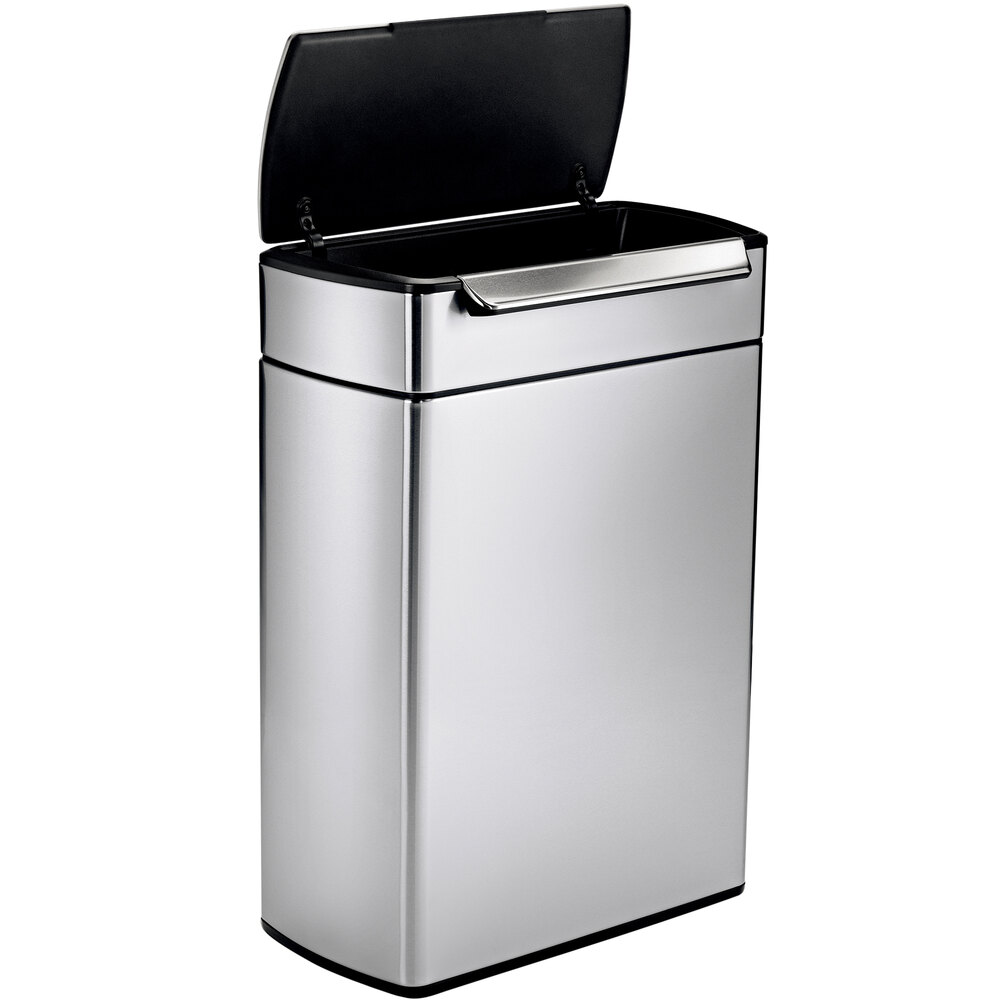 simplehuman CW2018 13 Gallon / 48 Liter Brushed Stainless Steel Dual