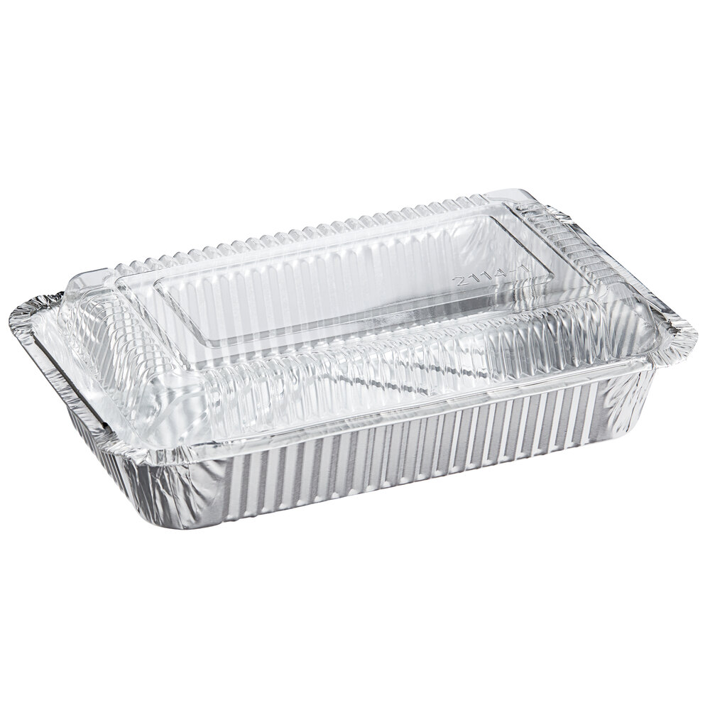 Choice 2 lb. Oblong Foil TakeOut Container with Dome Lid 250/Case