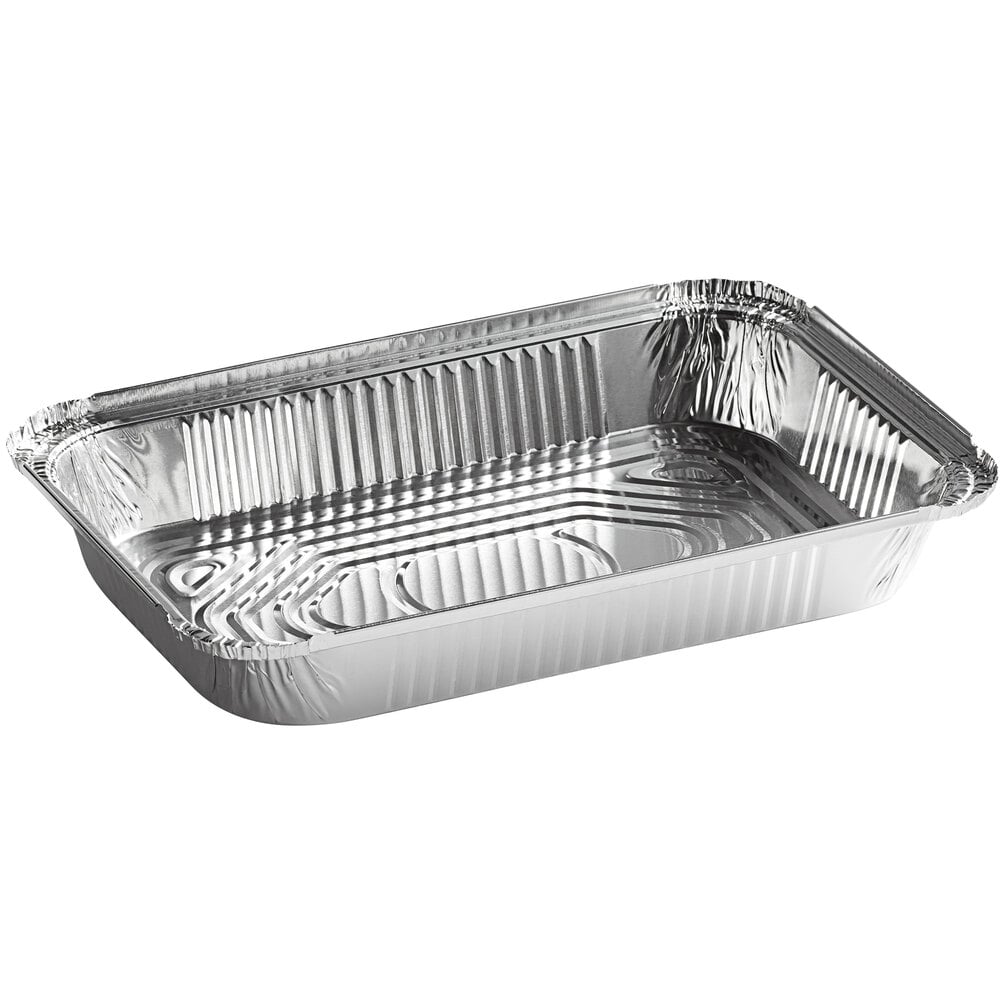 TigerChef TC-20452 Durable Aluminum Oblong Foil Pan Containers Pack of 50 5.56 x 4.56 x 1.63 Size Pack of 50 5.56 x 4.56 x 1.63 Size 1 Pound Capacity Tiger Chef stackable lunch containers