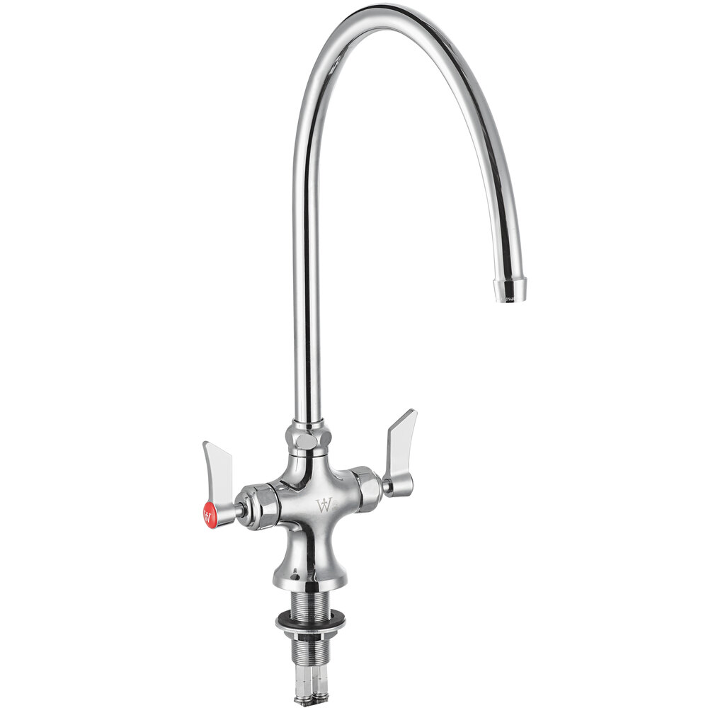 Waterloo Deck Mount Faucet with 12" Gooseneck Spout and Single Inlet