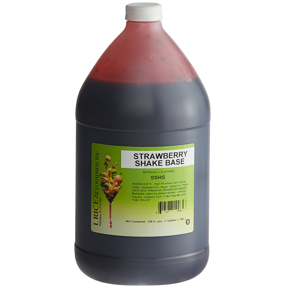 I. Rice Strawberry Milkshake Base Syrup 1 Gallon