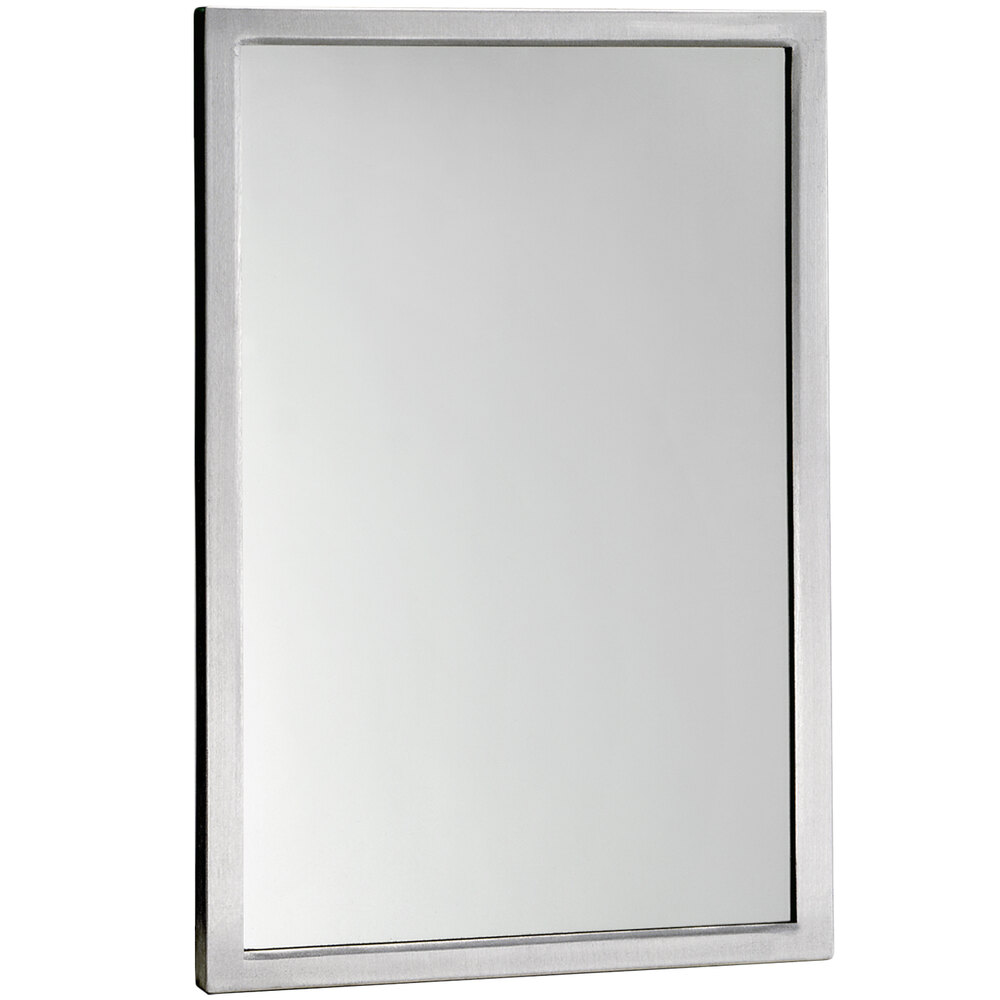 Bobrick B290 1830 18" x 30" WallMounted Mirror with Stainless Steel