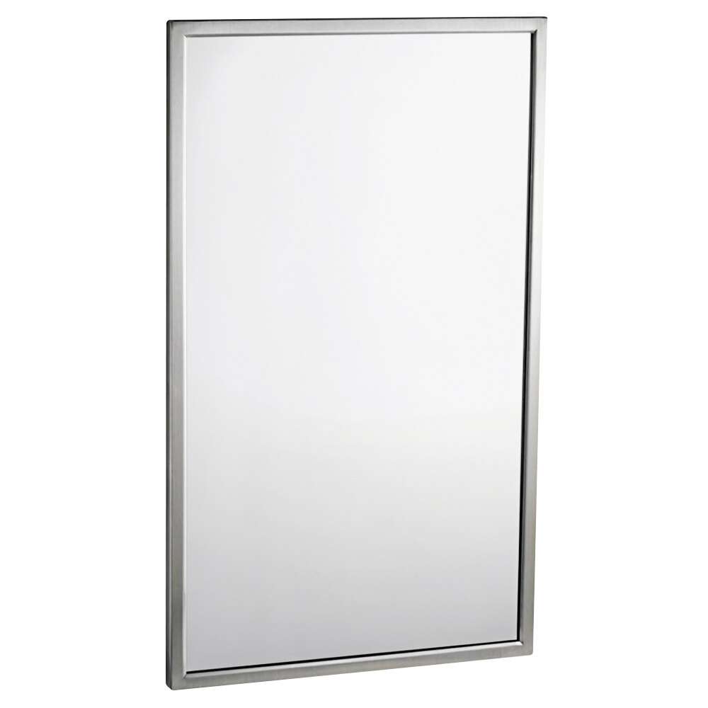 Bobrick B2908 1836 18" x 36" Tempered Glass Mirror with Stainless