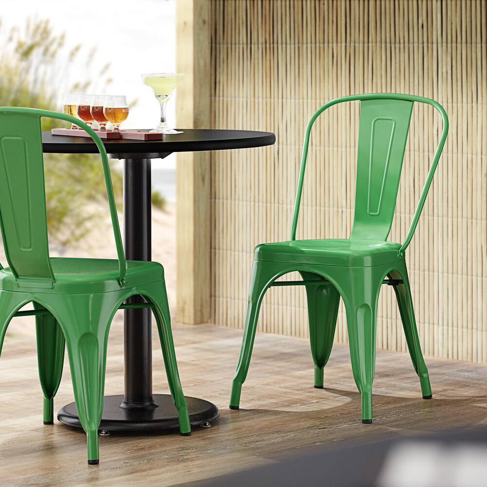 Lancaster Table & Seating Alloy Series Jade Green Outdoor Cafe Chair