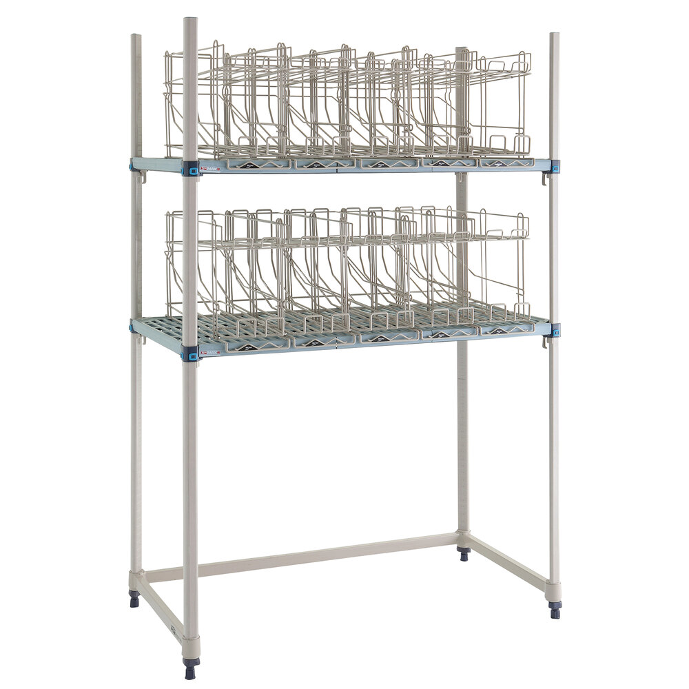 Metro MQCR244874RU MetroMax Q 24" x 48" Roll Under Shelf Kit with 10 FIFO Can Racks and 74" Posts