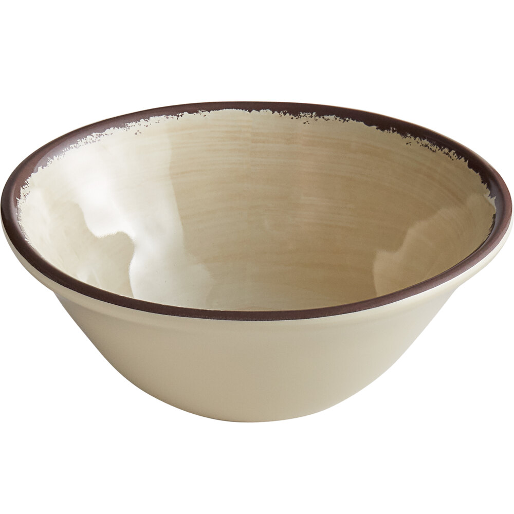 Carlisle 5400453 Mingle 27 oz. Sweet Cream Melamine Ice Cream Bowl 12