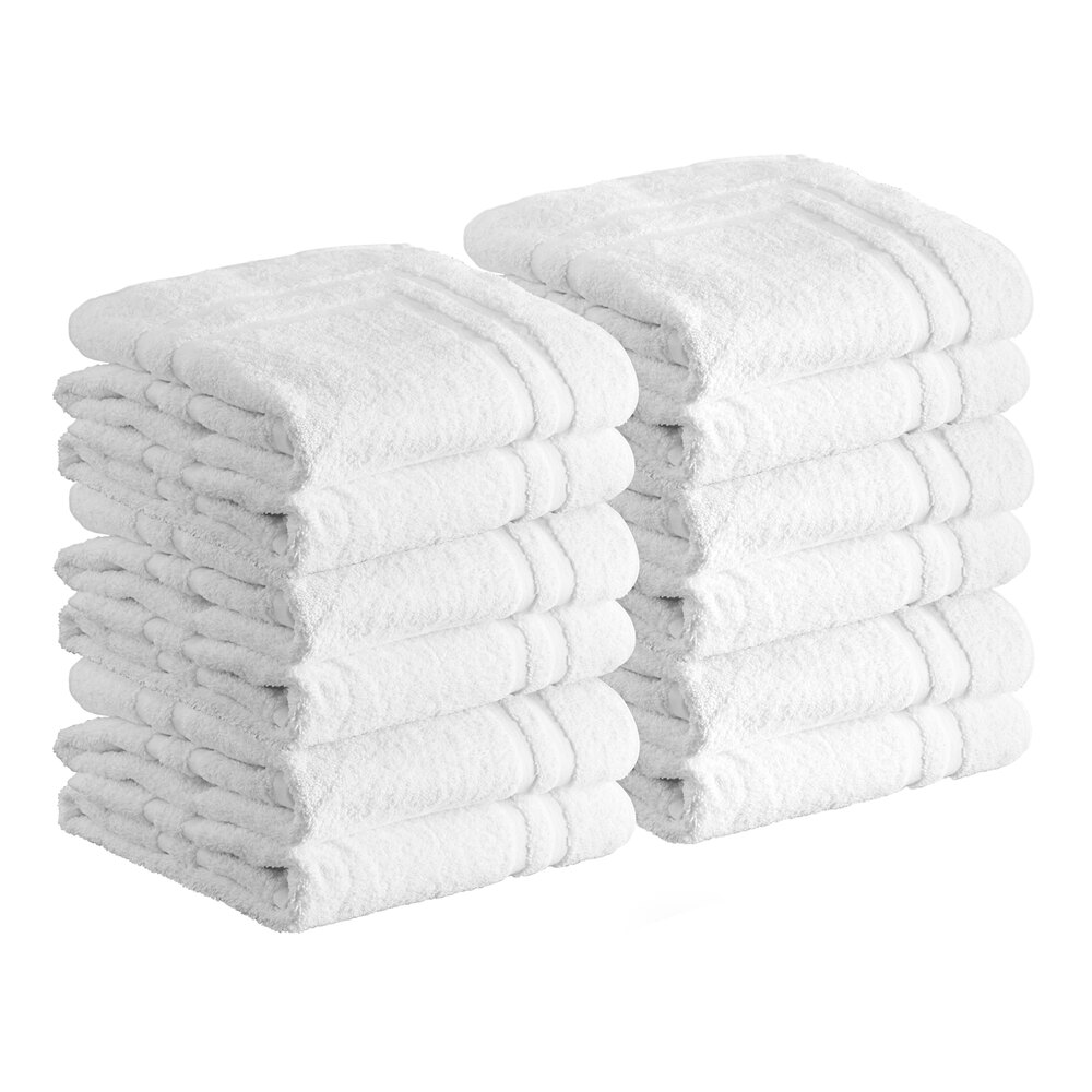 Lavex Luxury 16 x 30 100% Combed Ring-Spun Cotton Hand Towel 4.5 lb. - 12/ Pack