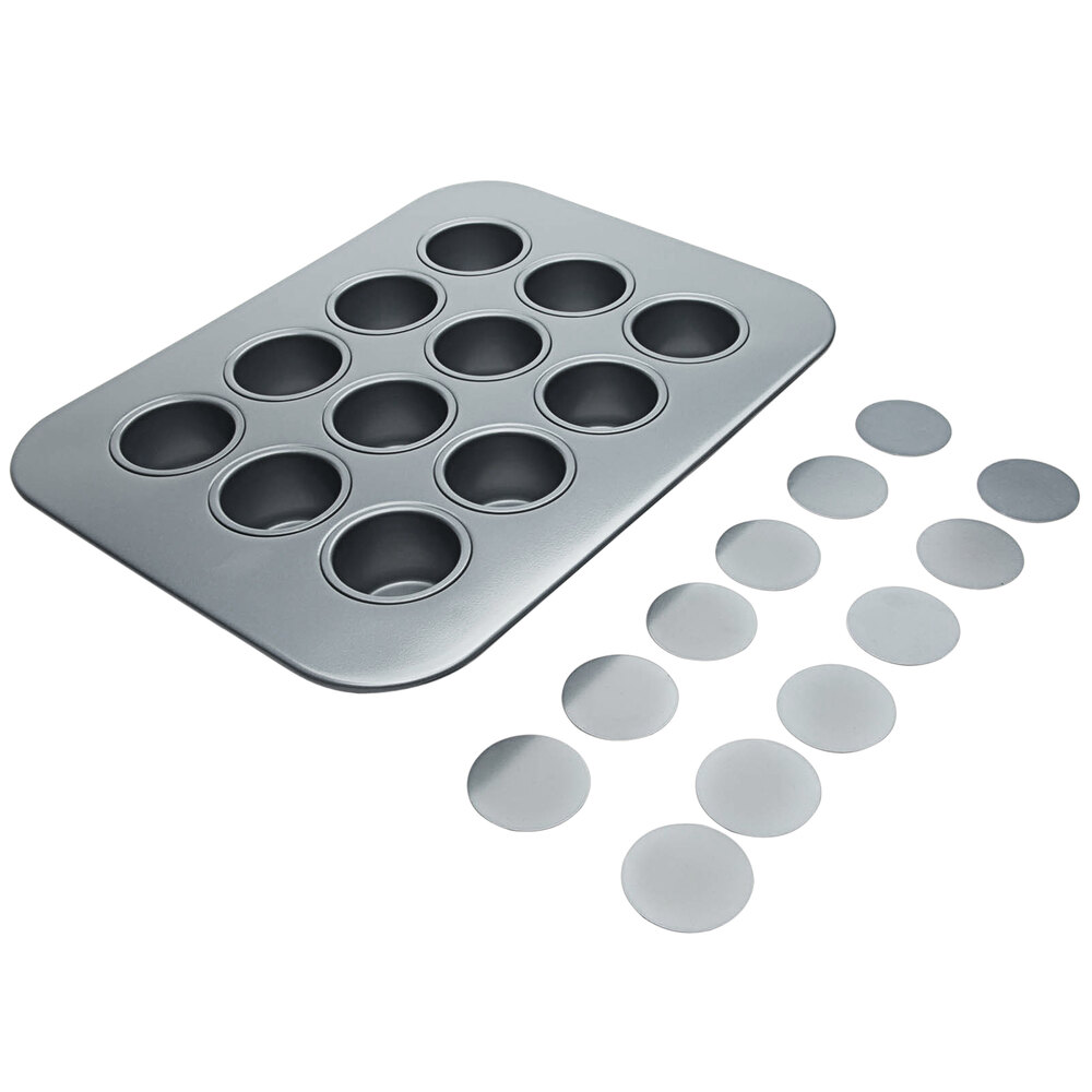 Fox Run 12 Mold NonStick Carbon Steel Mini Cheesecake Pan with