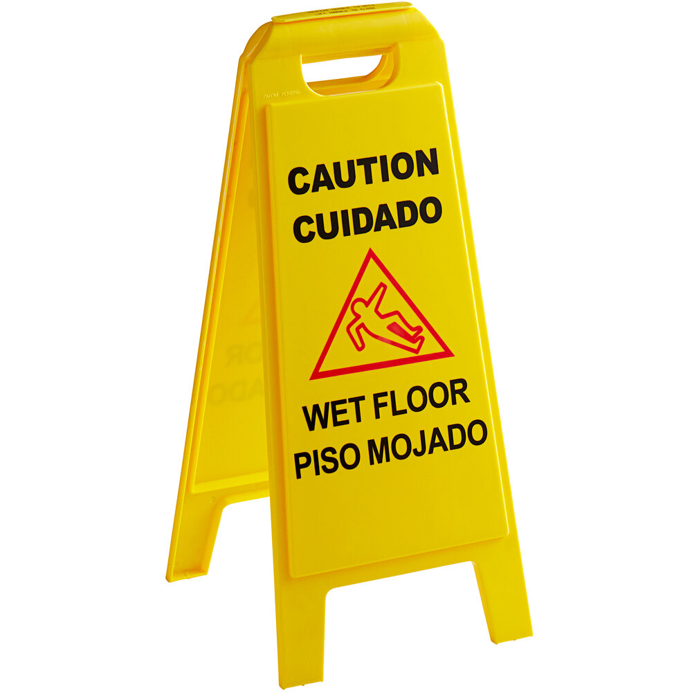 Carlisle Flo-Pac Caution Wet Floor Sign (English & Spanish)