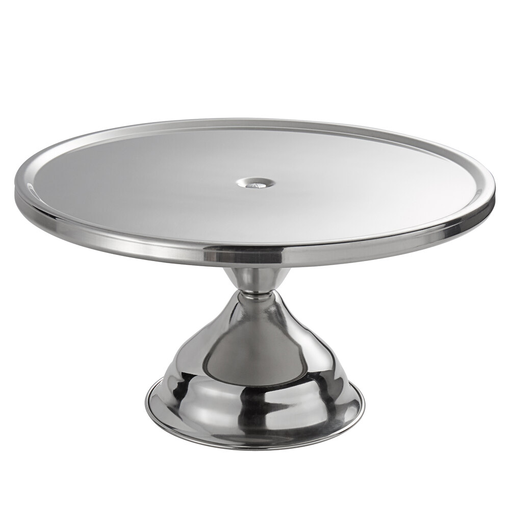 Vollrath 48023 13" Round Stainless Steel Cake Stand with Mirror Finish
