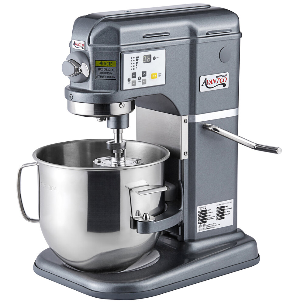 Avantco MIX8GY Dark Gray 8 Qt. Bowl Lift Commercial Countertop Mixer