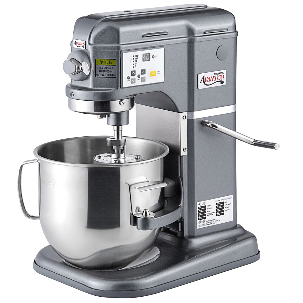 Avantco MIX8GY Dark Gray 8 Qt. Bowl Lift Countertop Mixer with Standard
