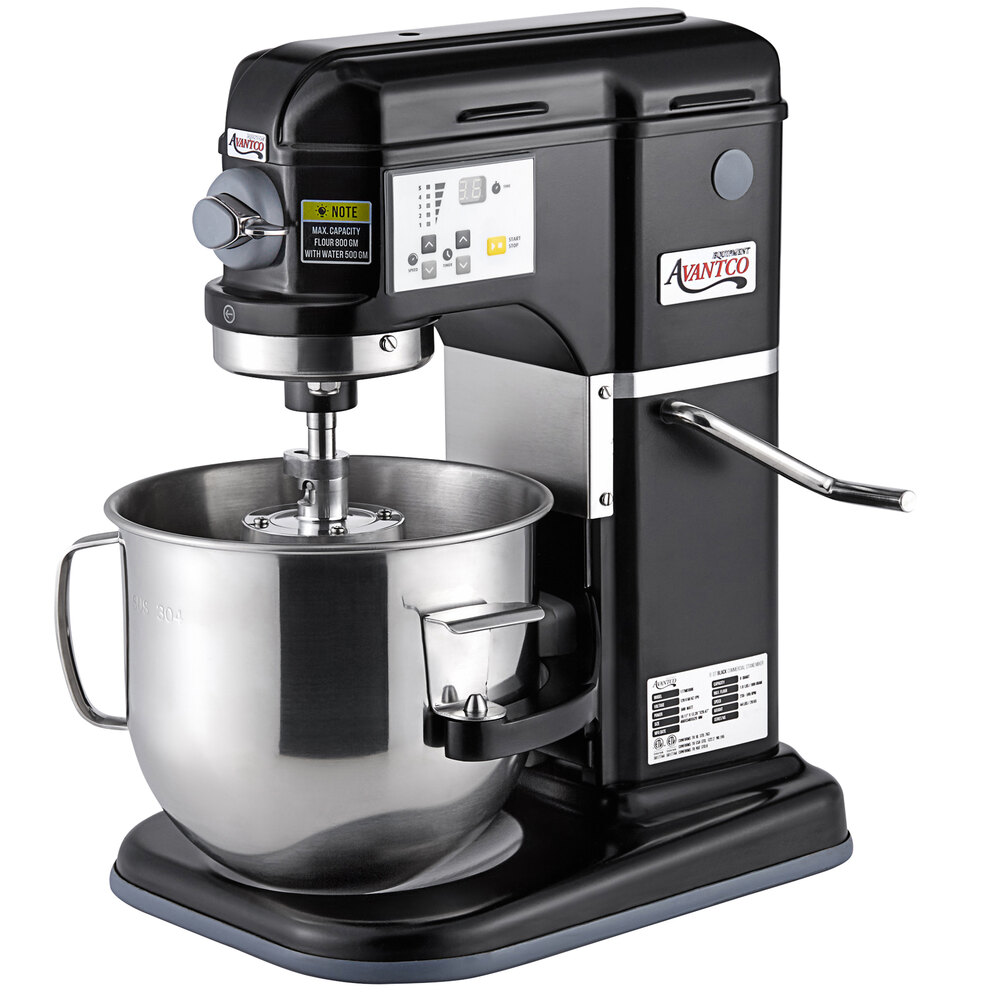 Avantco MIX8BK Black 8 Qt. Bowl Lift Countertop Mixer with Standard