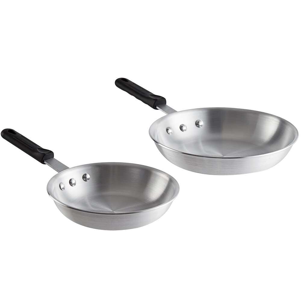 Choice 2Piece Aluminum Fry Pan Set with Black Silicone Handles 8