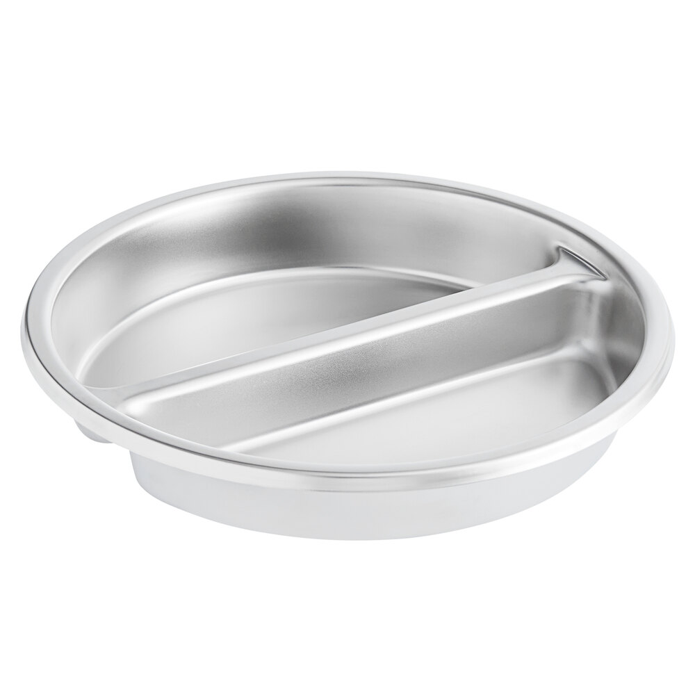 Vollrath T3515DFP Stainless Steel Round Divided Food Pan for Value Series 180 Degrees Round Roll