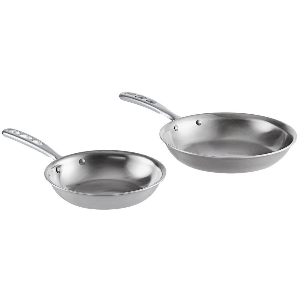 Vollrath Tribute 2Piece Stainless Steel Fry Pan Set 8" & 10" Pans