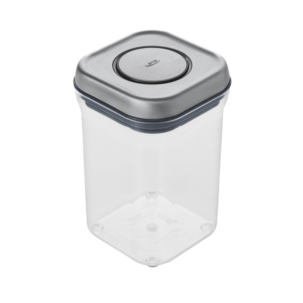 OXO 3106800 .9 Qt. SteeL POP Square Container with Stainless Steel POP Lid